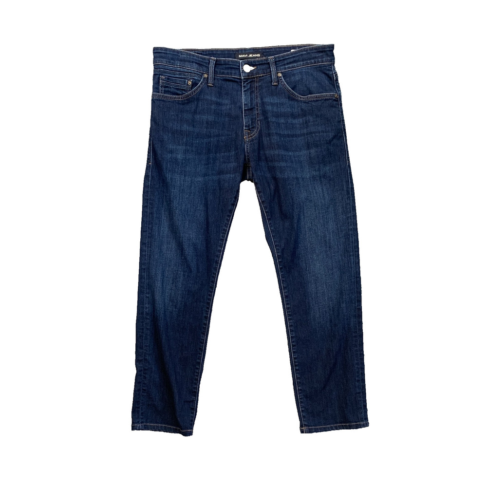 Mavi Jeans Mens 33 Blue Jake Slim Leg Straight Mid Rise Stretch Dark Wash